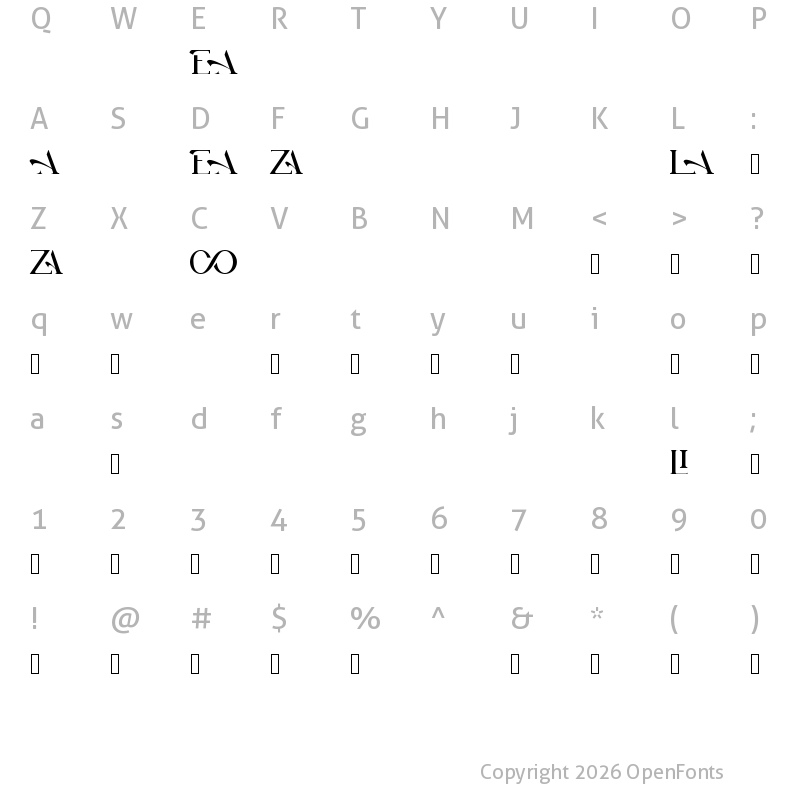Character Map of Blancoliga Regular