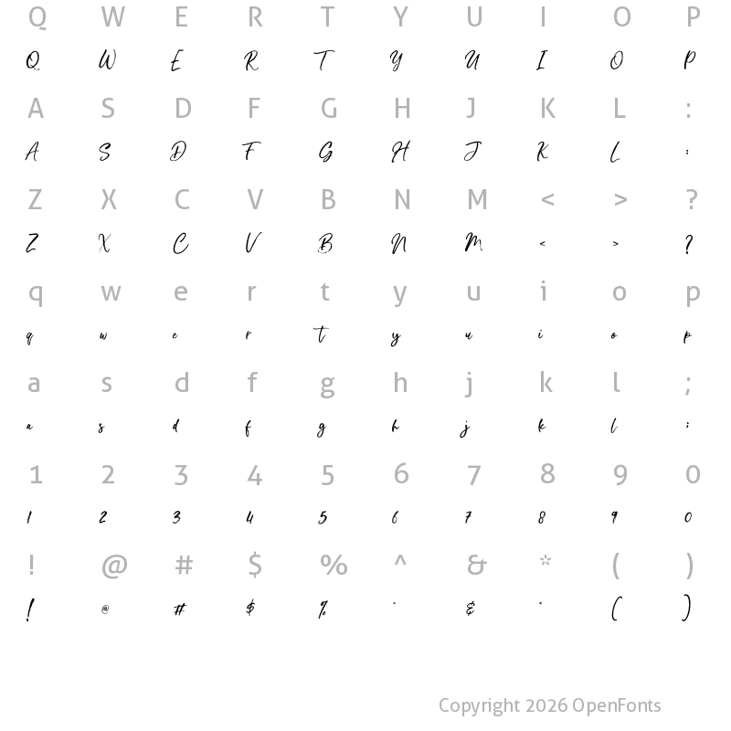 Character Map of Blang Cod Regular
