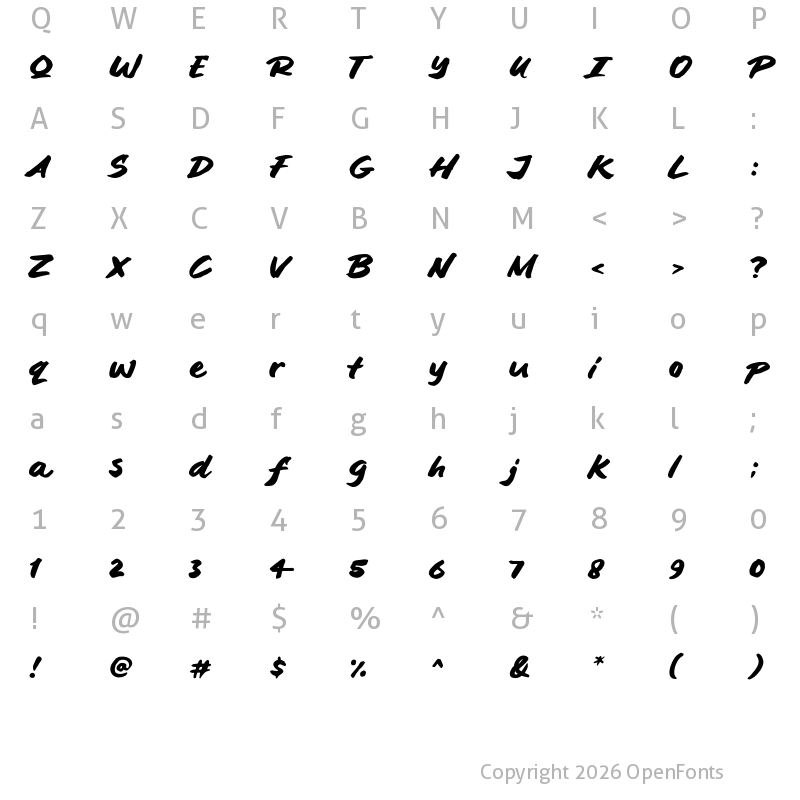 Character Map of Blankit Regular