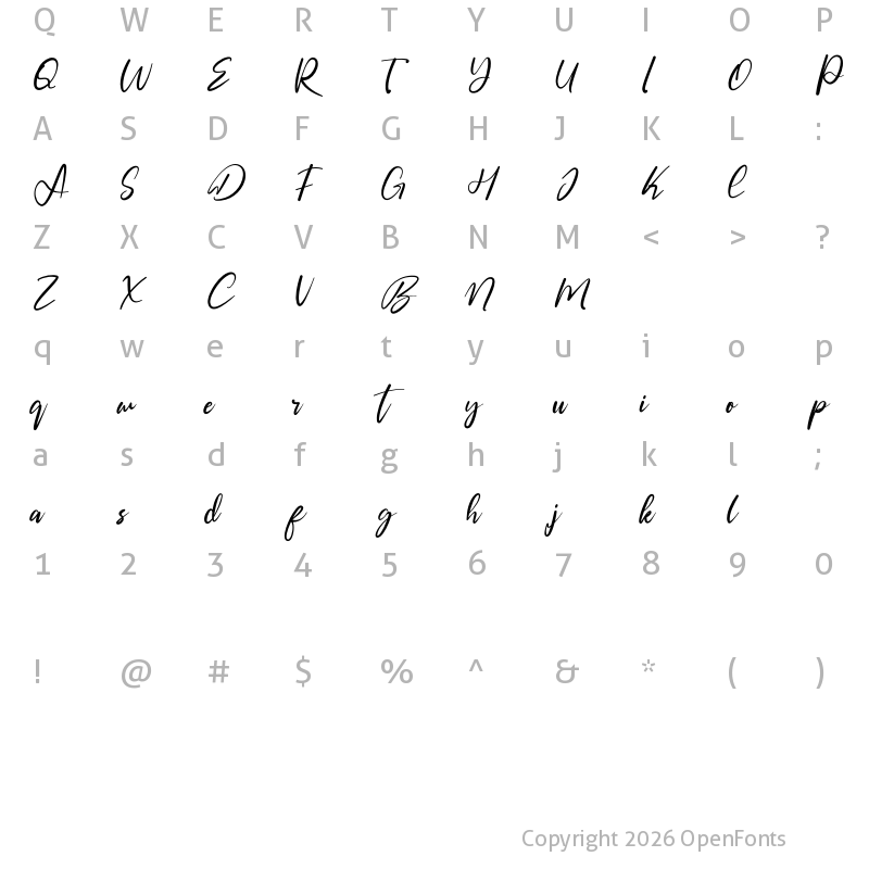 Character Map of Blankspot Regular