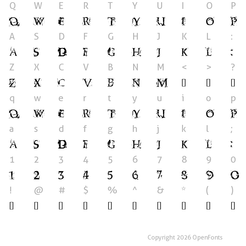 Character Map of Blasphemy Regular