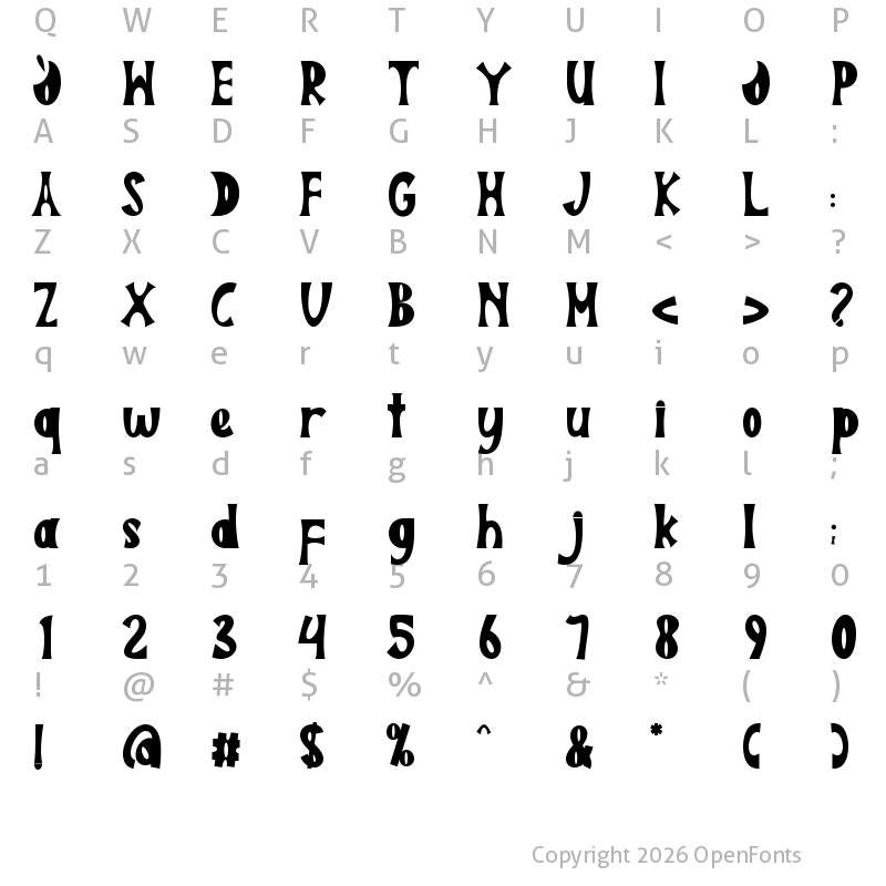 Character Map of BLASQER Regular