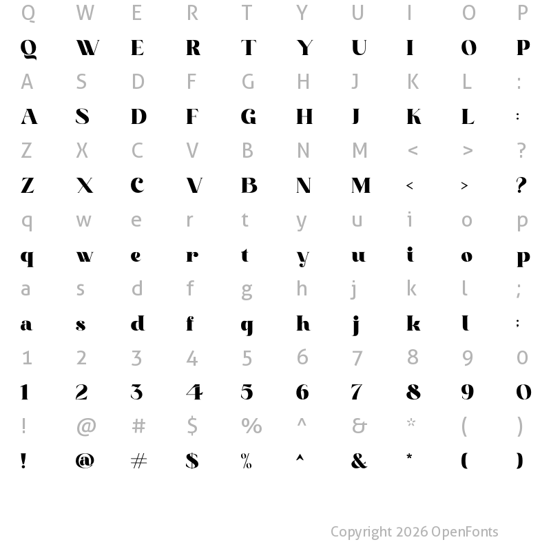 Character Map of Blinka Regular