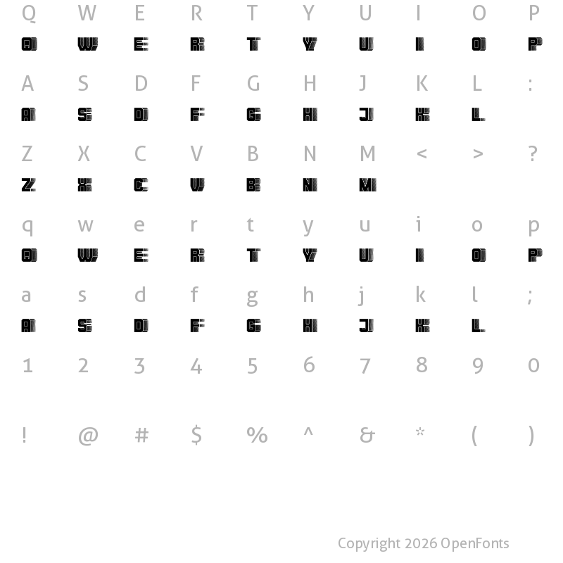 Character Map of Blocchi Regular