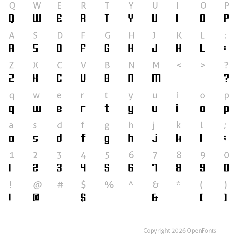 Character Map of Block C17 Bold