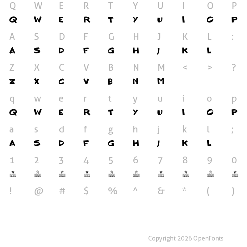 Character Map of BLOCKHEAD DUDE Personal Use Regular