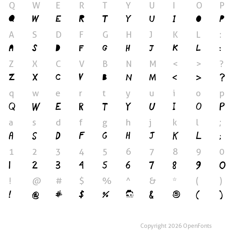 Character Map of blockhead Medium