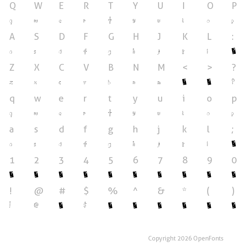 Character Map of BlockParty Regular