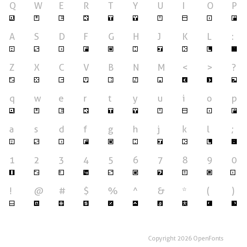 Character Map of Blocks Regular