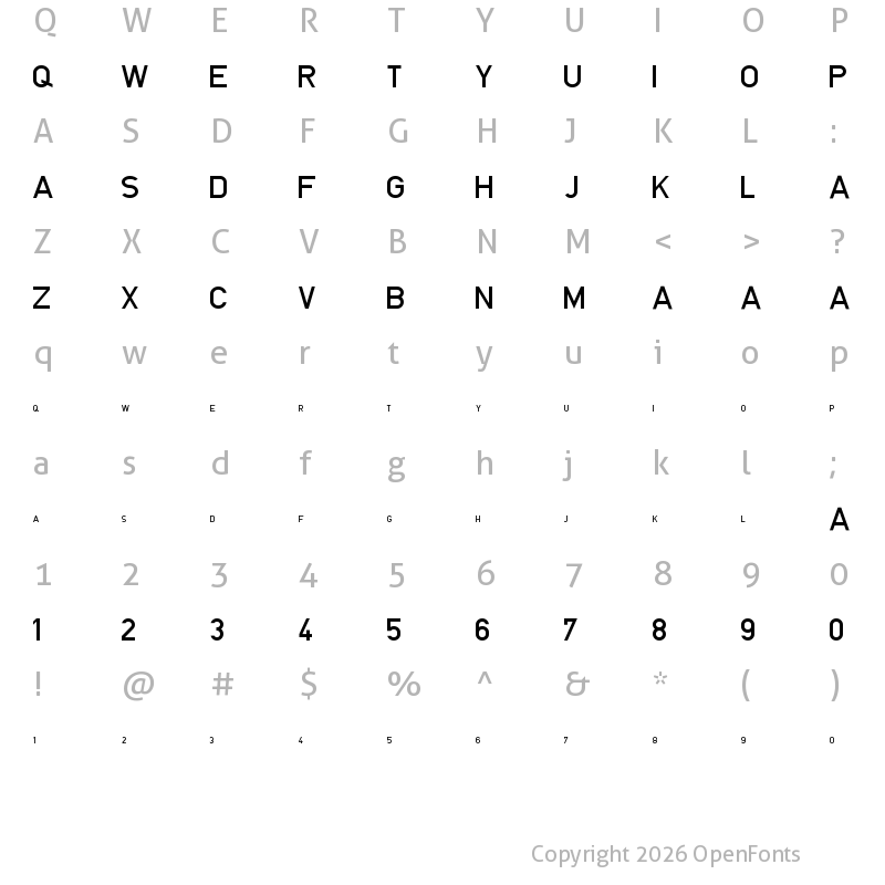 Character Map of Blockschrift f?r Flugzeuge Regular