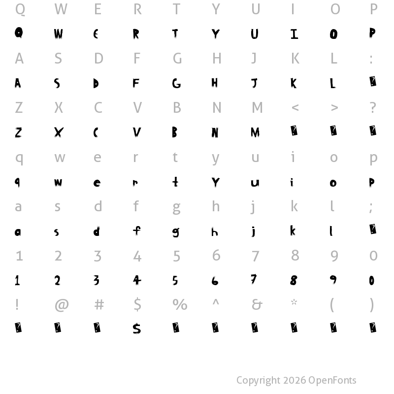 Character Map of BlockWood Regular