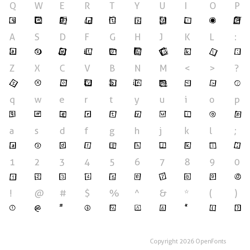 Character Map of Bloktype Regular