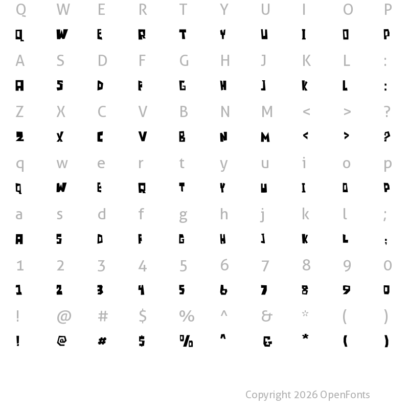 Character Map of Blonkster Regular