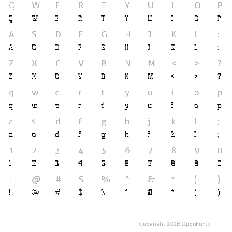 Character Map of BLOOBE Regular