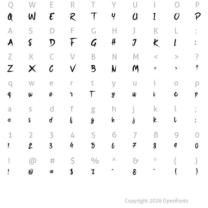 Character Map of Bloodstone Regular