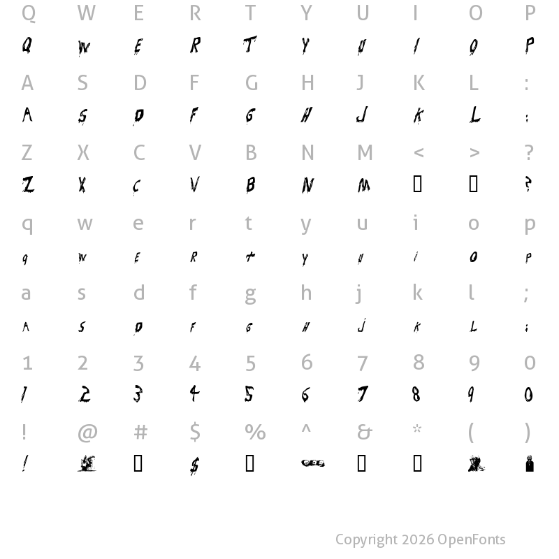 Character Map of Bloodsuckers Regular