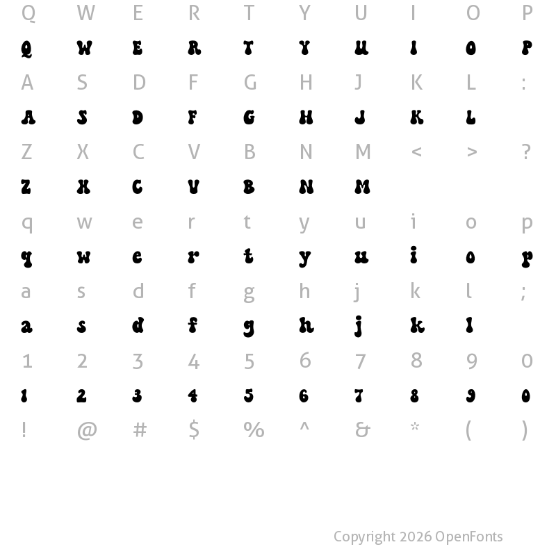 Character Map of Bloom Lover Regular