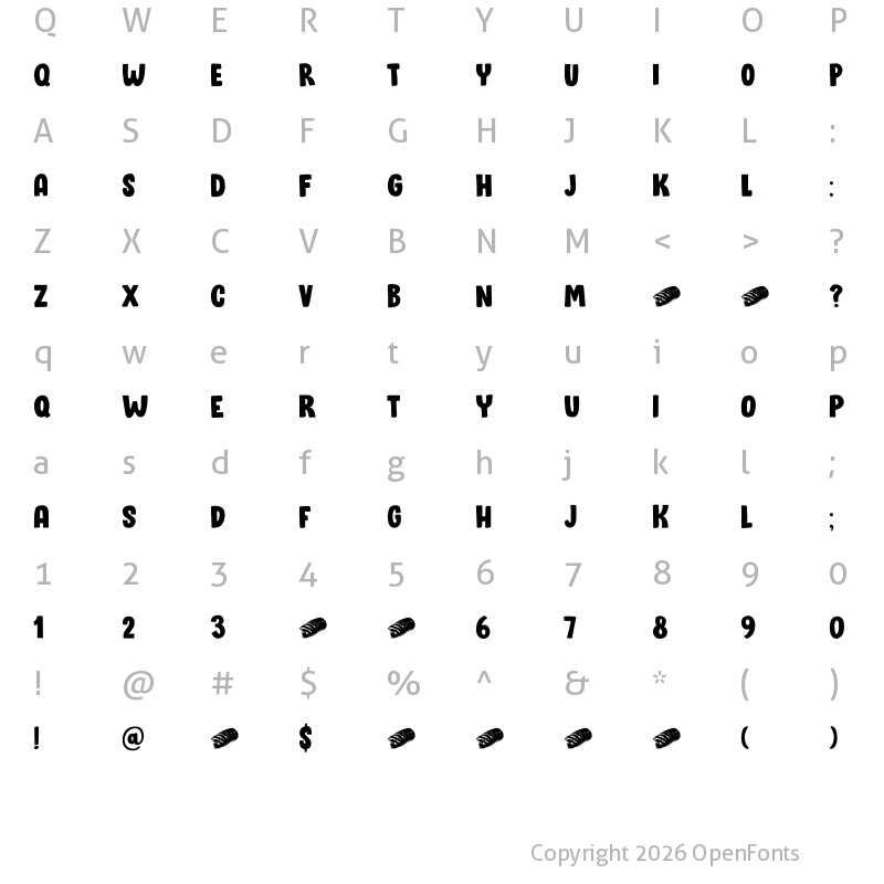 Character Map of Bloomer DEMO Regular