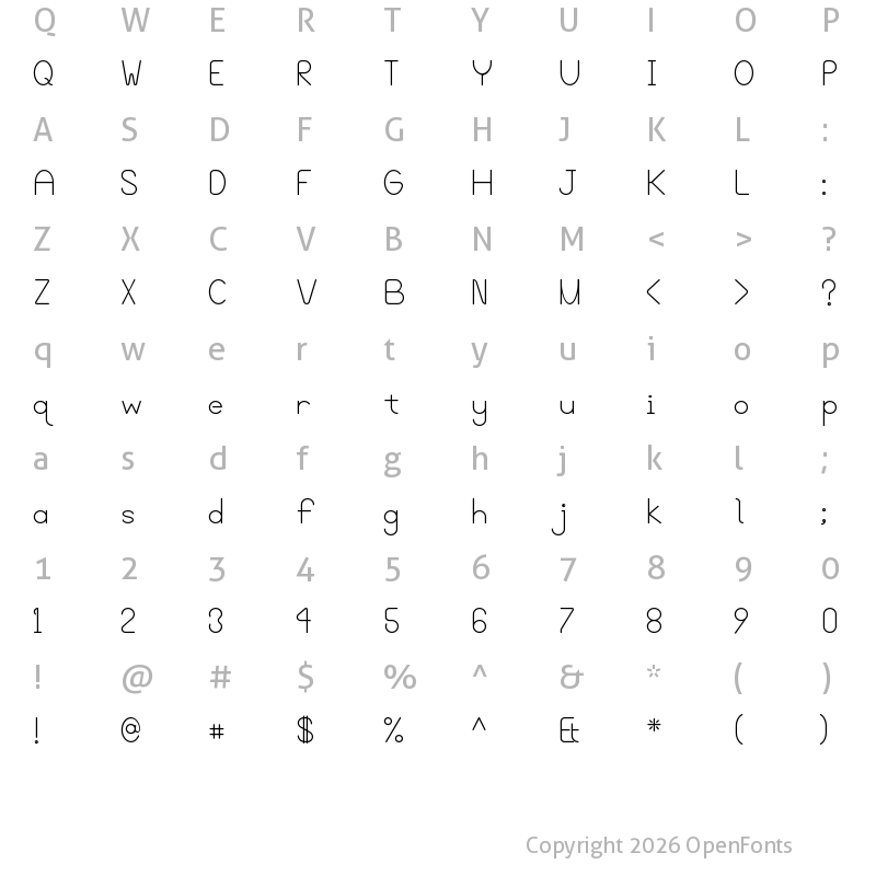 Character Map of BloomingGroveAlternate Alternate