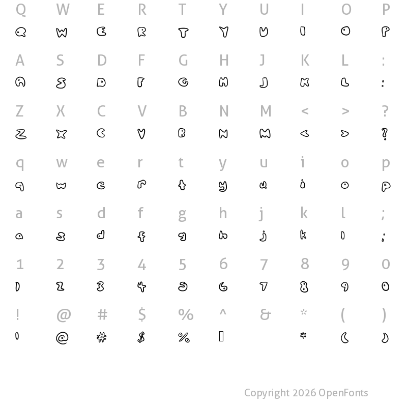 Character Map of Bloop Medium