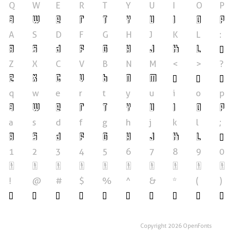 Character Map of Bloqueada Regular