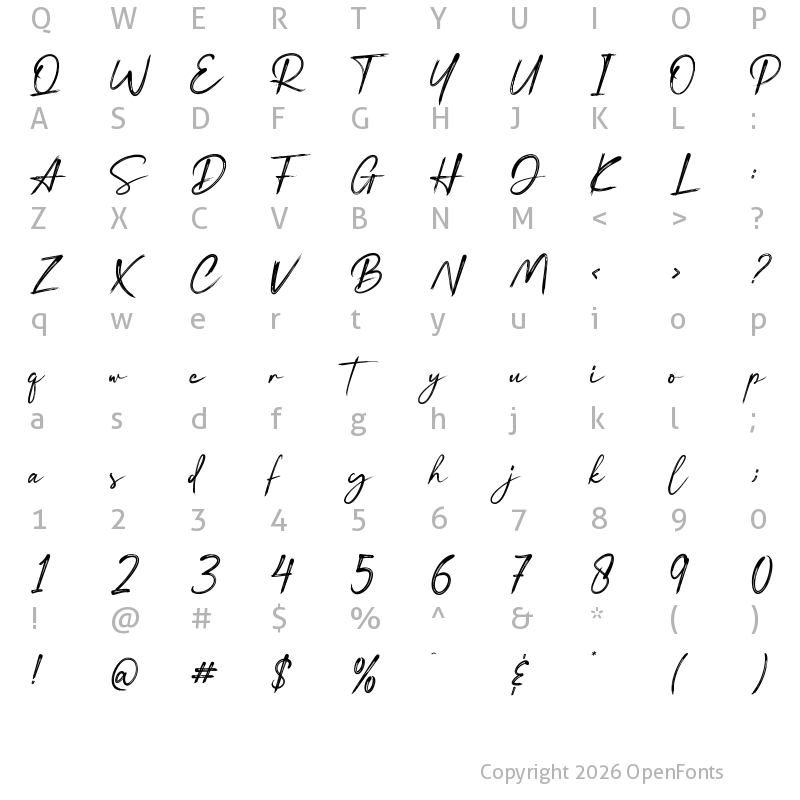 Character Map of Blue River Regular