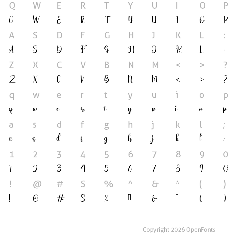 Character Map of Blue_Beach Regular