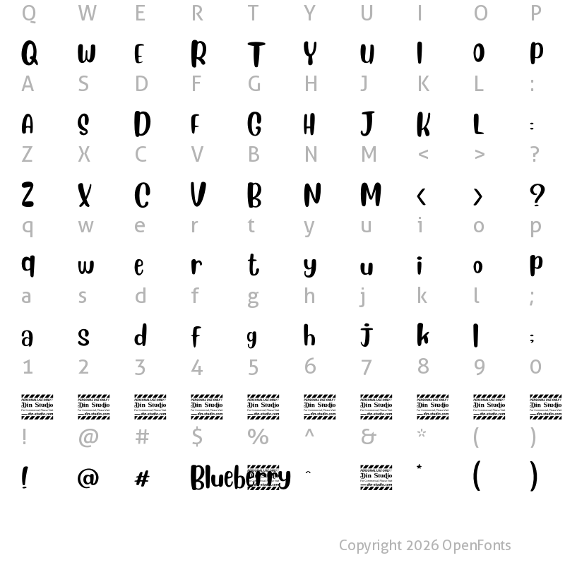 Character Map of Blueberry Regular