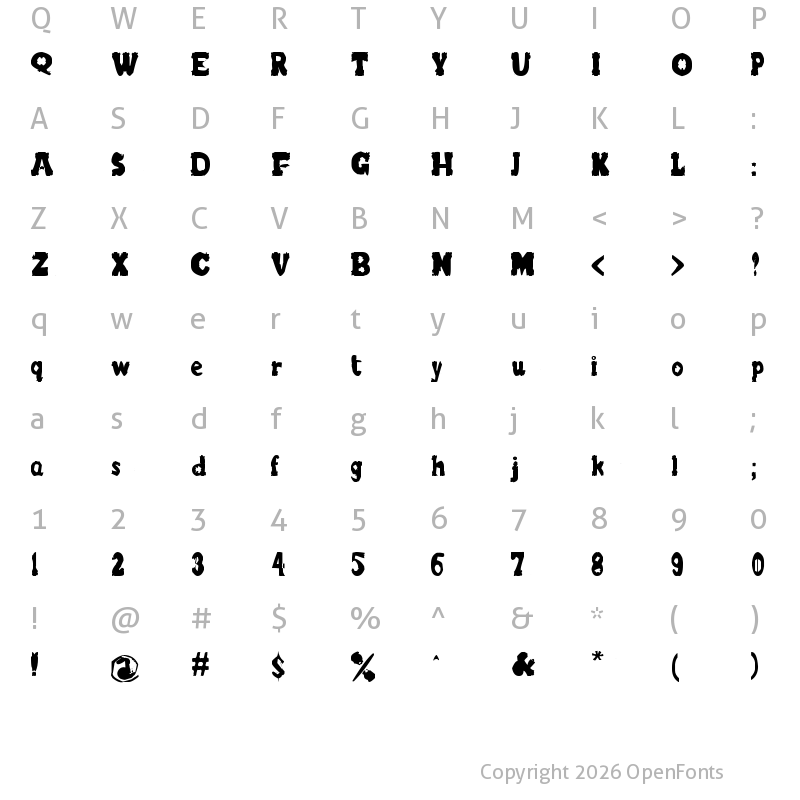 Character Map of blurrr letters Regular