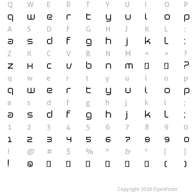 Character Map of Blutter Slim Regular
