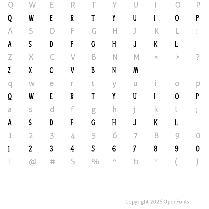Character Map of Boatman Regular (Free Personal Use) Regular