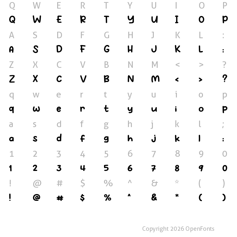 Character Map of Bodo Amat Regular