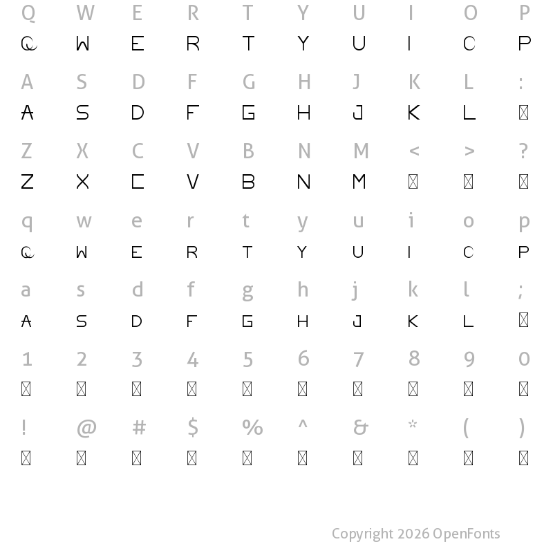 Character Map of Boelan Sabit Demo Sans