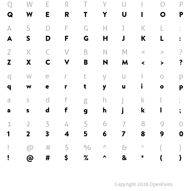 Character Map of Bogle Black