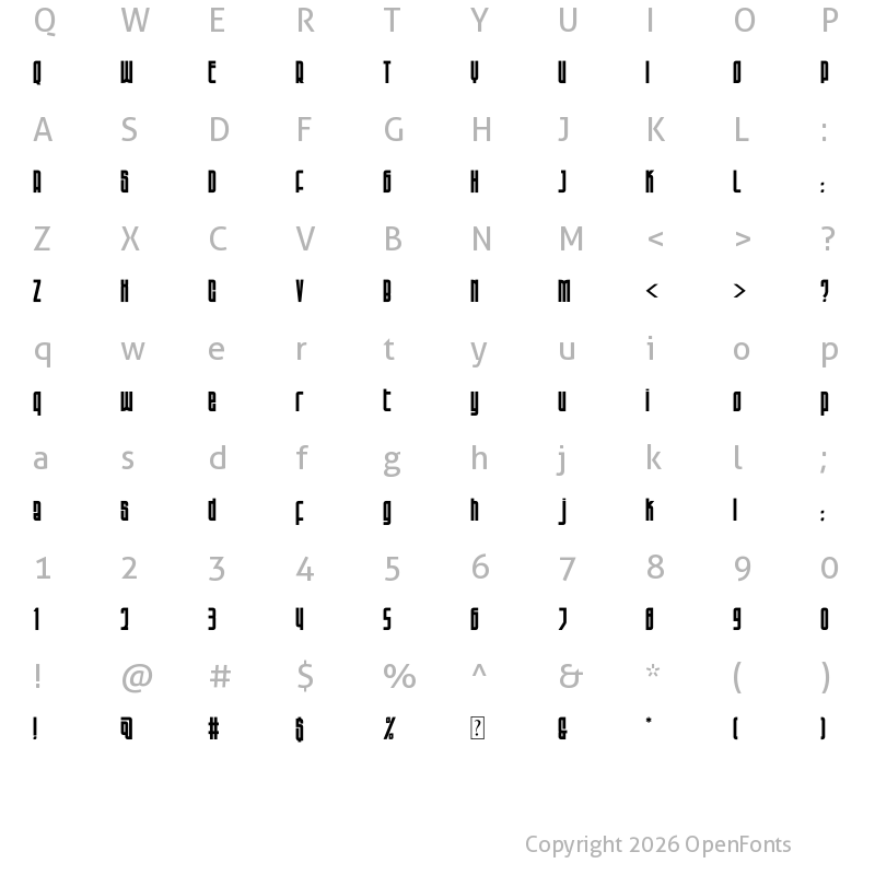 Character Map of Bogoeta Regular