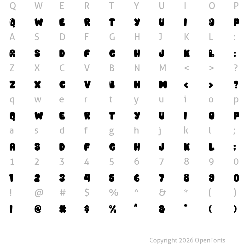 Character Map of Bold Squad Regular