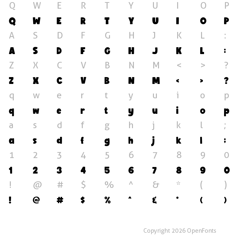 Character Map of BoldenVan Regular
