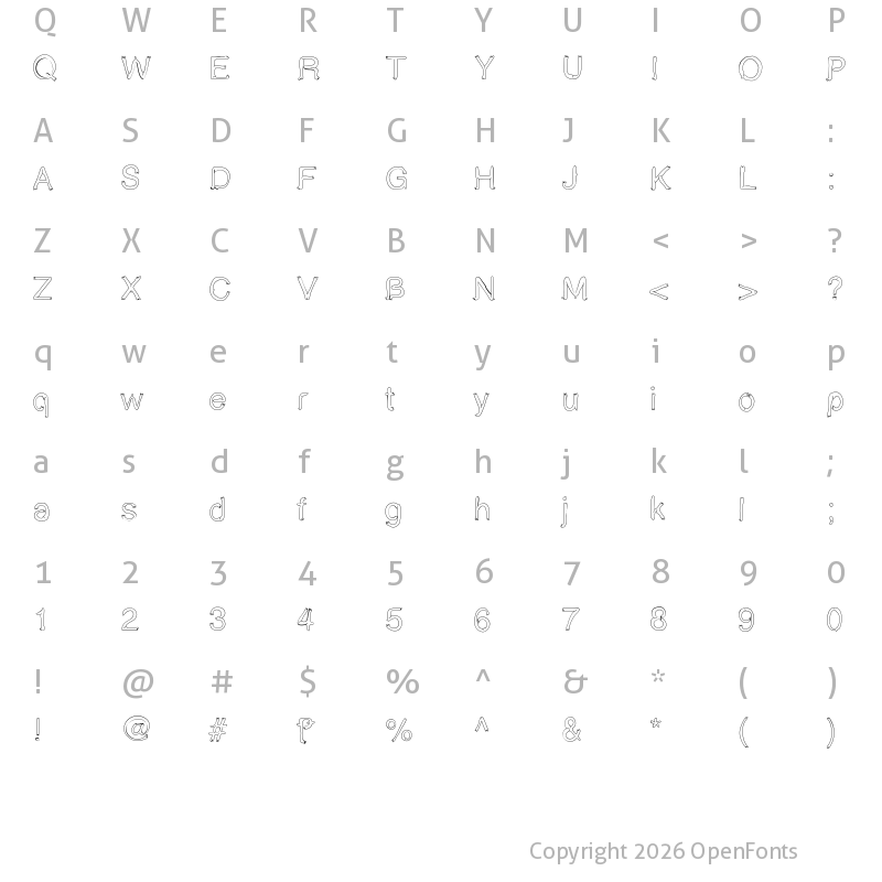 Character Map of BoldStar BoldStar