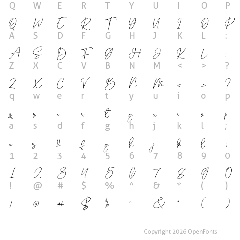 Character Map of Bolesmith Regular