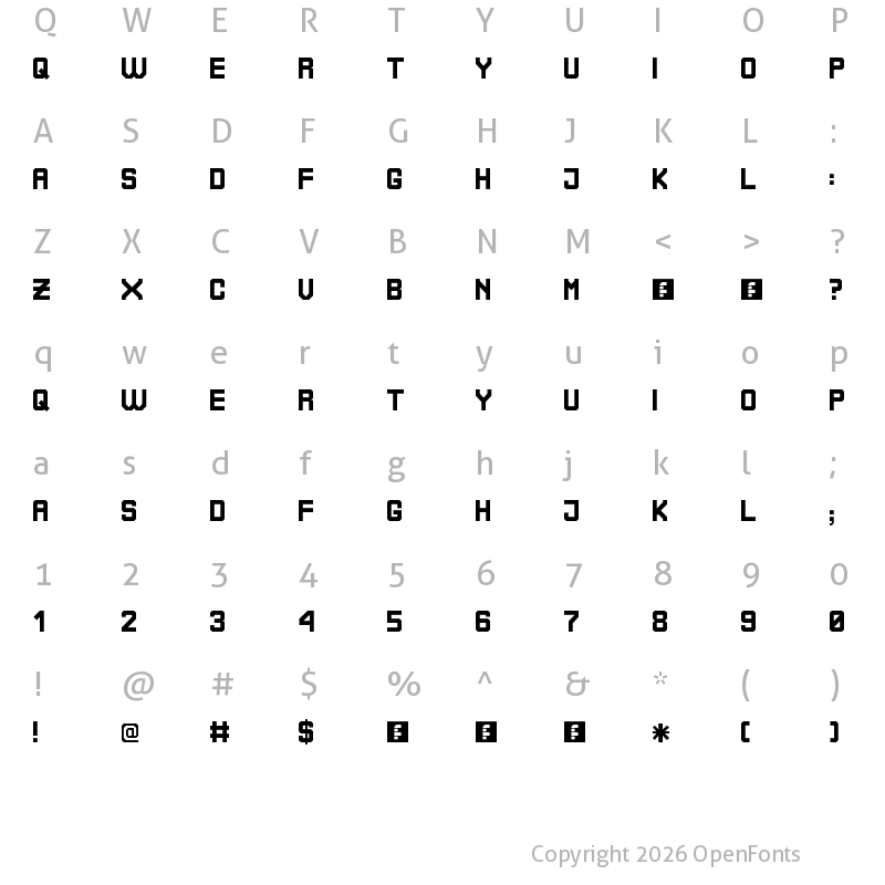 Character Map of Bolivia No Problem Regular