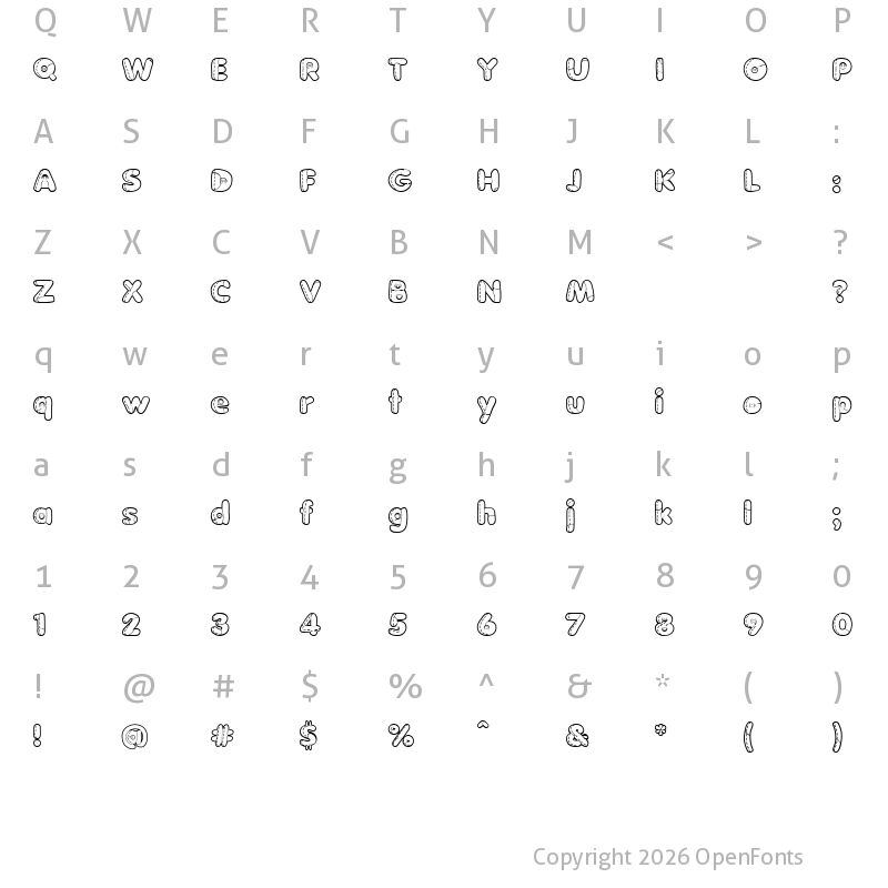 Character Map of Boneca de Pano Regular
