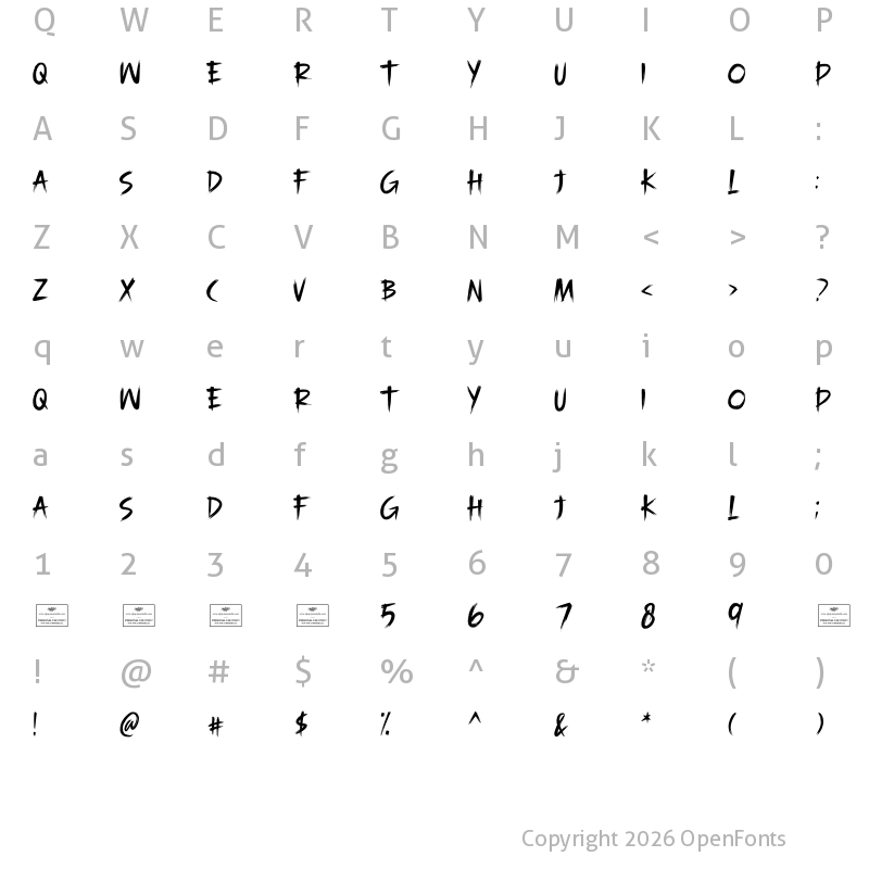 Character Map of Bonechiller Regular