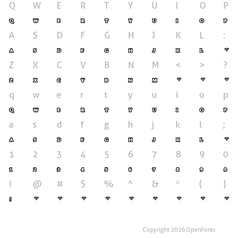 Character Map of BoneHymie Regular