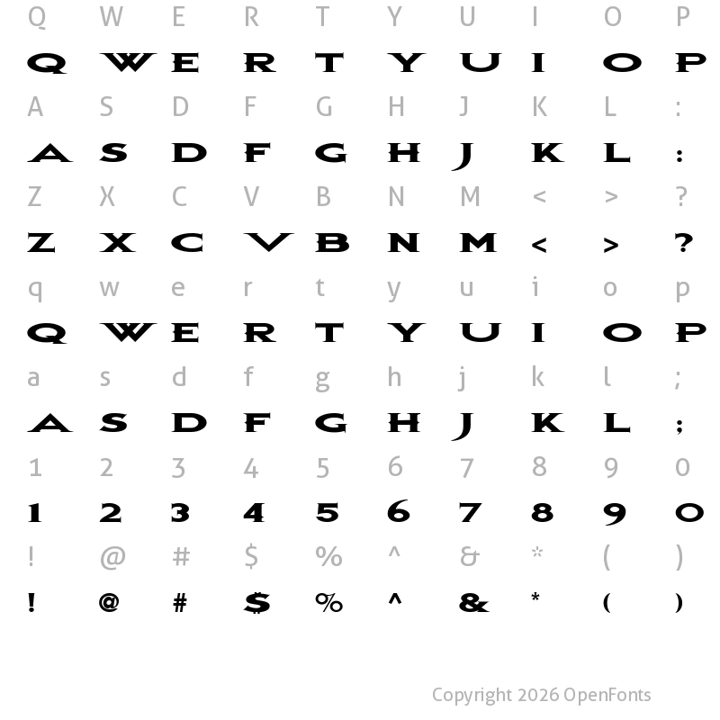 Character Map of BonJovi Regular