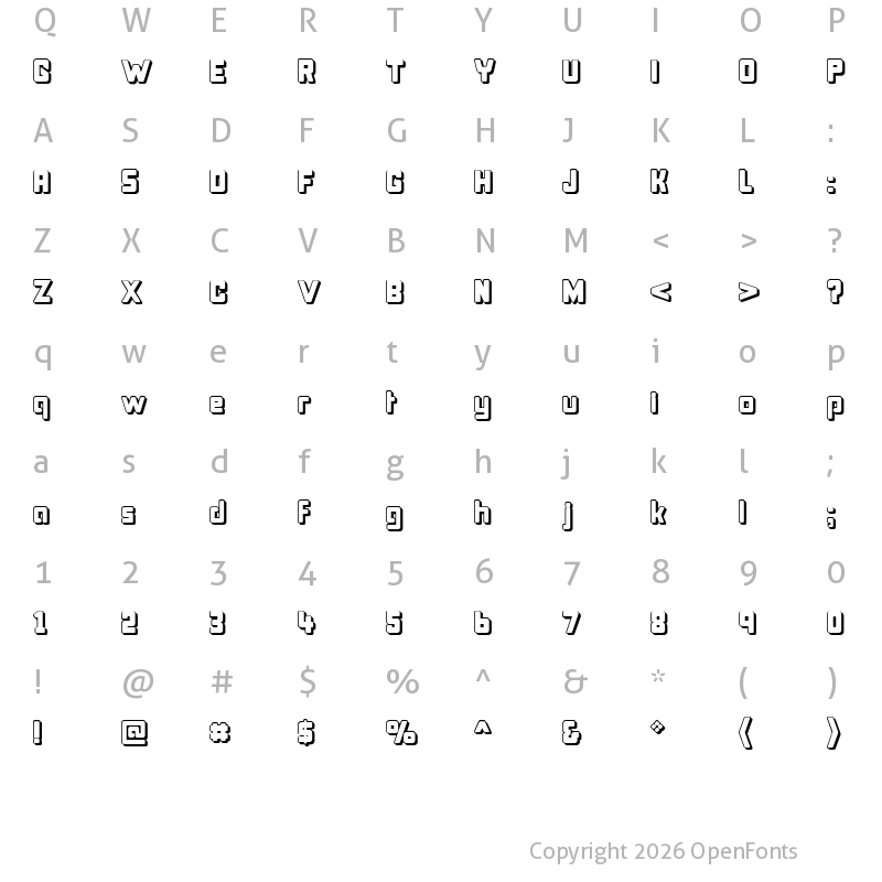Character Map of Bonk Offset Regular
