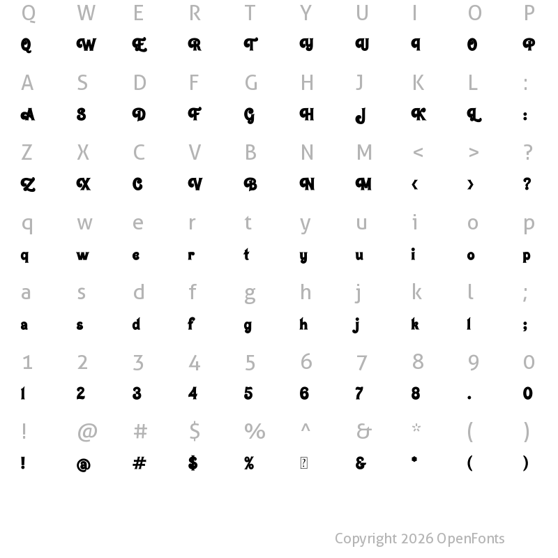 Character Map of Boogie Boys Extrude Regular