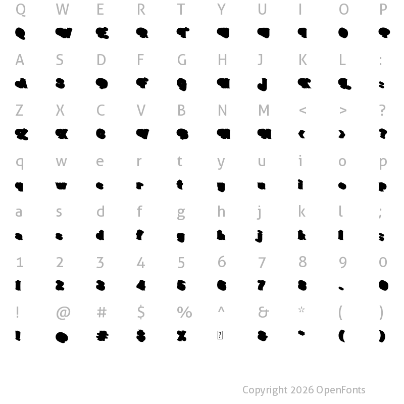 Character Map of Boogie Boys Shadow Regular