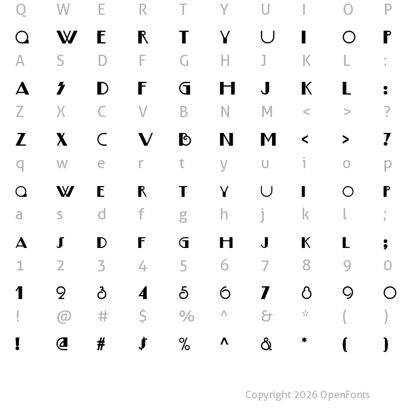 Character Map of Boogie Nights NF Regular
