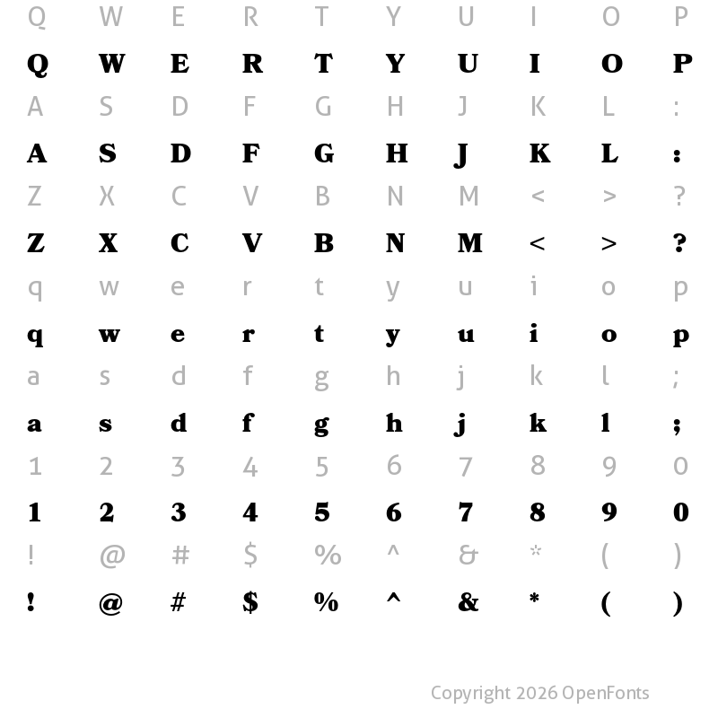 Character Map of Bookmania Black