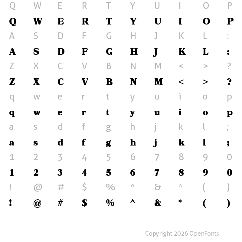 Character Map of Bookmania-Black Regular